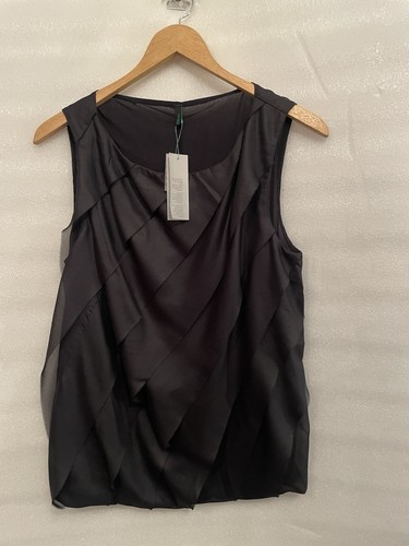 Stile Benetton Ladies Sleeveless tiered ruffle blouse RRP£39.90 - Picture 13 of 19