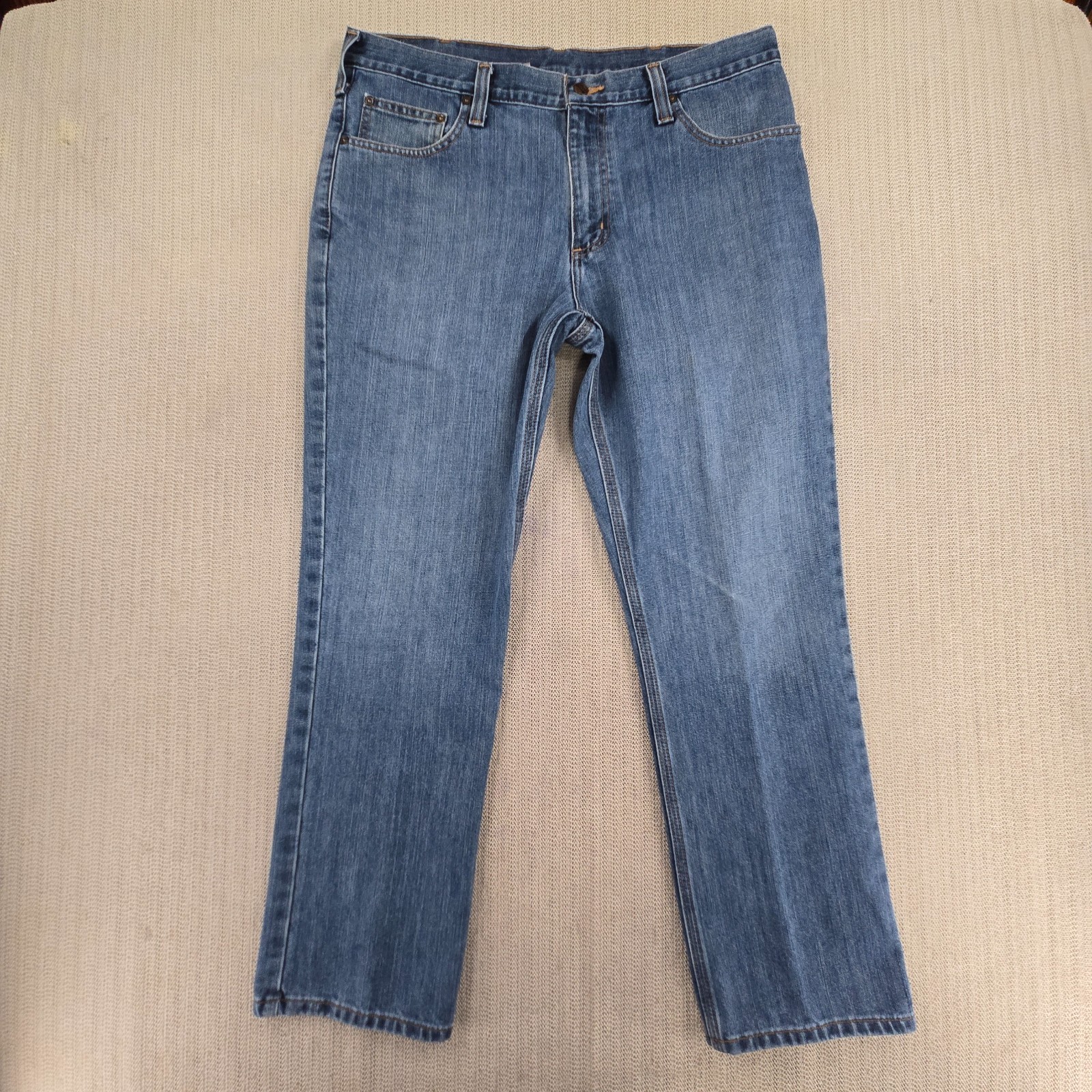 Mens 36x30 Blue Medium Wash Straight Traditional Fit Denim