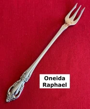 Oneida RAPHAEL Cocktail Seafood Fork 6" Double Pierced Handle Stainless Steel 