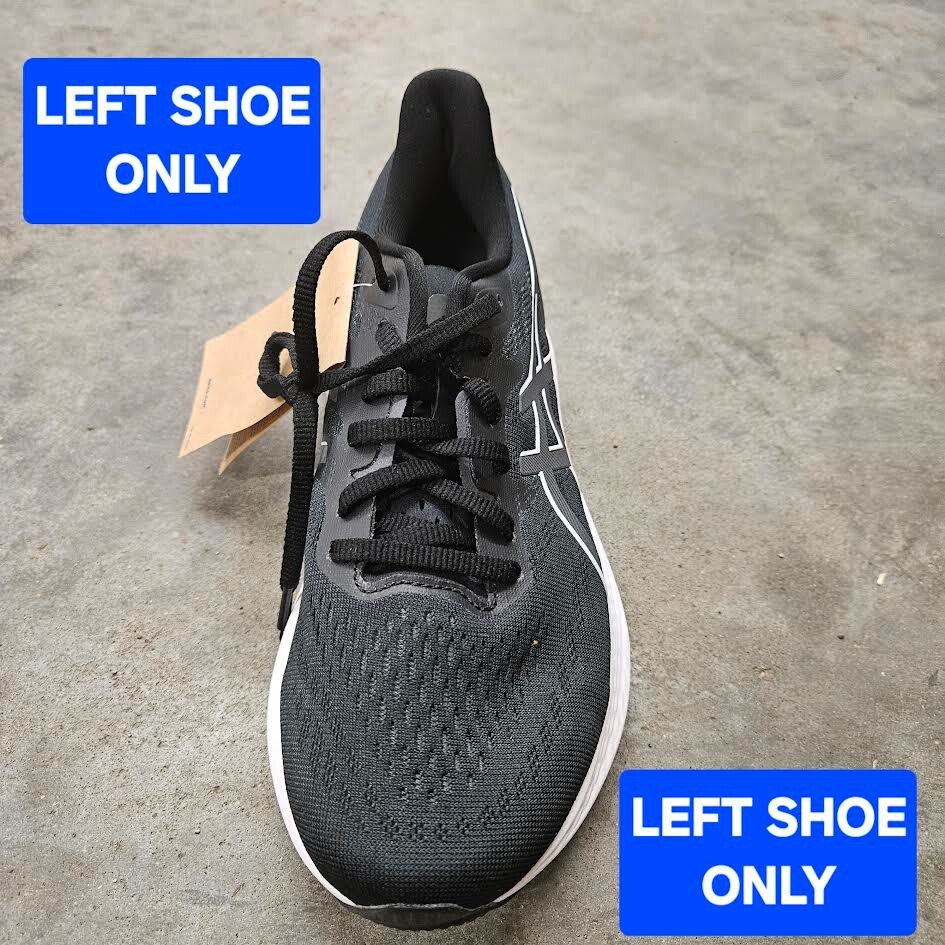 Asics Womens GT 2000 12, LEFT SINGLE SHOE, Black Running Sneakers, Size 8.5