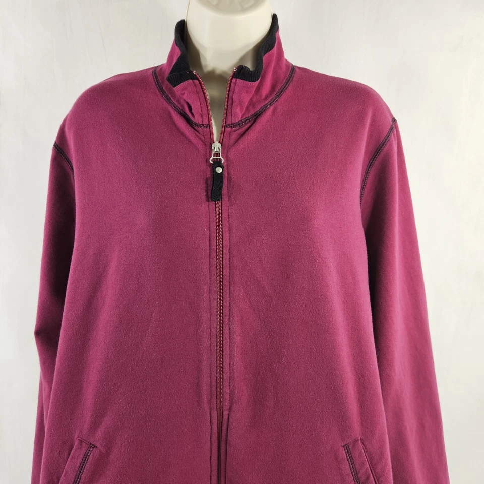 Suéter Style & Co Mujer Cremallera Frontal Abierta Talla 3XL Púrpura Rosa Manga Larga Bolsillo Foto 2 de 4