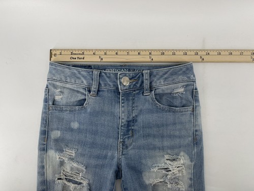 American Eagle Hi Rise Jegging Super Stretch Jeans Damen Gr. 00 Blau Denim 25X28 - Bild 5 von 10