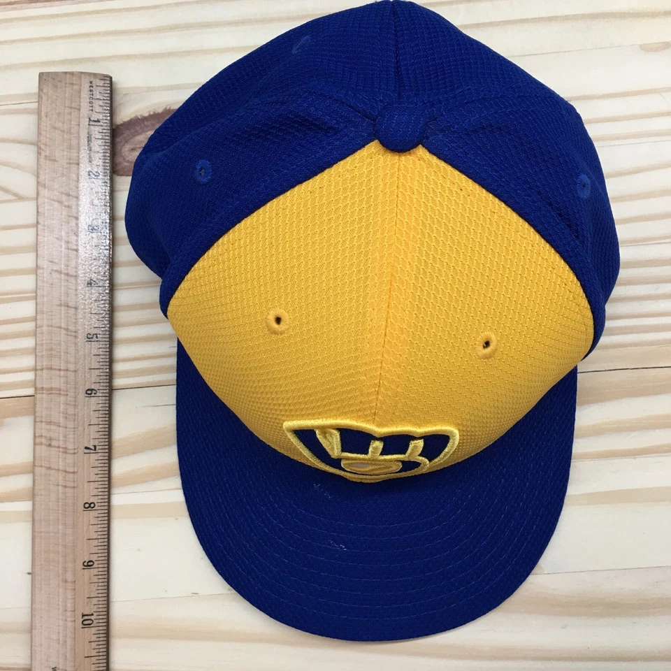 Melwaukee Brewers New Era Baseball Hat Youth Blue 7 1/8 Fitted Embroidered Logo - Image 4 of 4