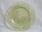 Vintage Federal Amber Glass Cabbage Rose 6" Bread Plate