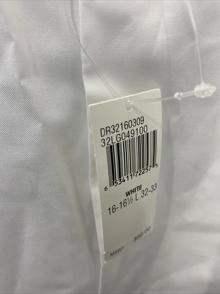 Мужская сорочка Kenneth Cole Slim Fit однотонная с длинным рукавом размер L белая - Изображение 4 из 4