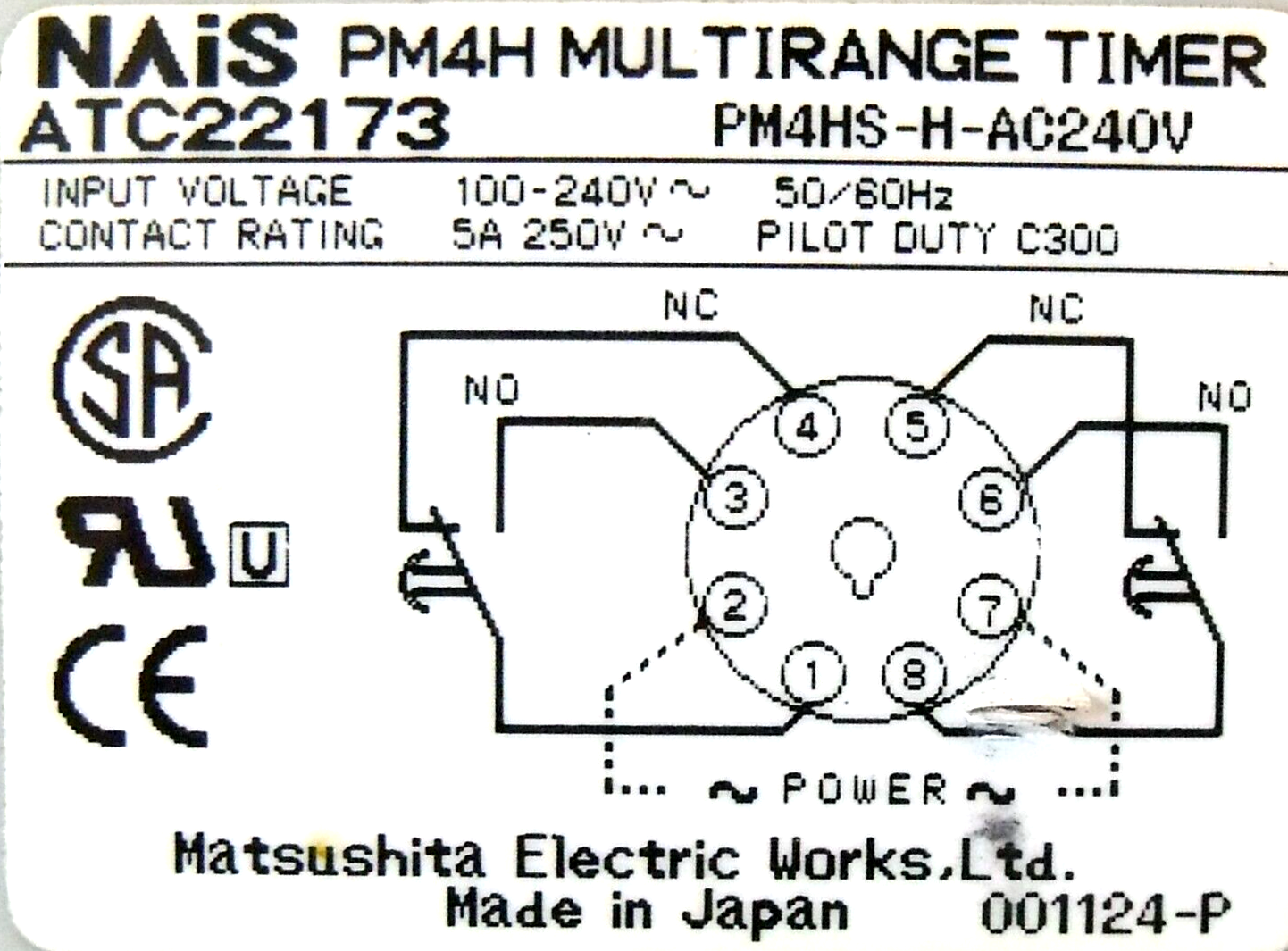 New NAiS / Matsushita PM4HS-H-AC240V Model PM4H-S Multi-Range Analog ...