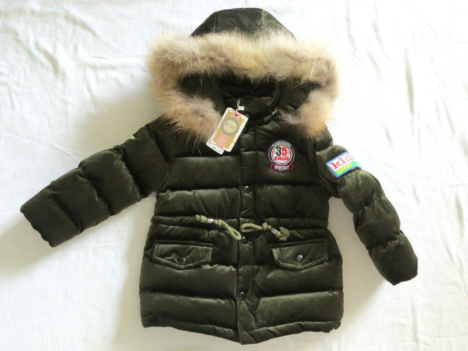 green velvet hooded coat