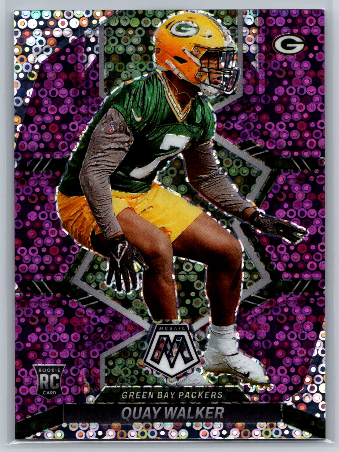 Quay Walker 2022 Panini Mosaic No Huddle Purple Rookie /50 #372 Packers