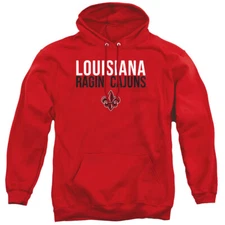 UL Lafayette Adult Pullover Hoodie Stacked, Red, S-3XL