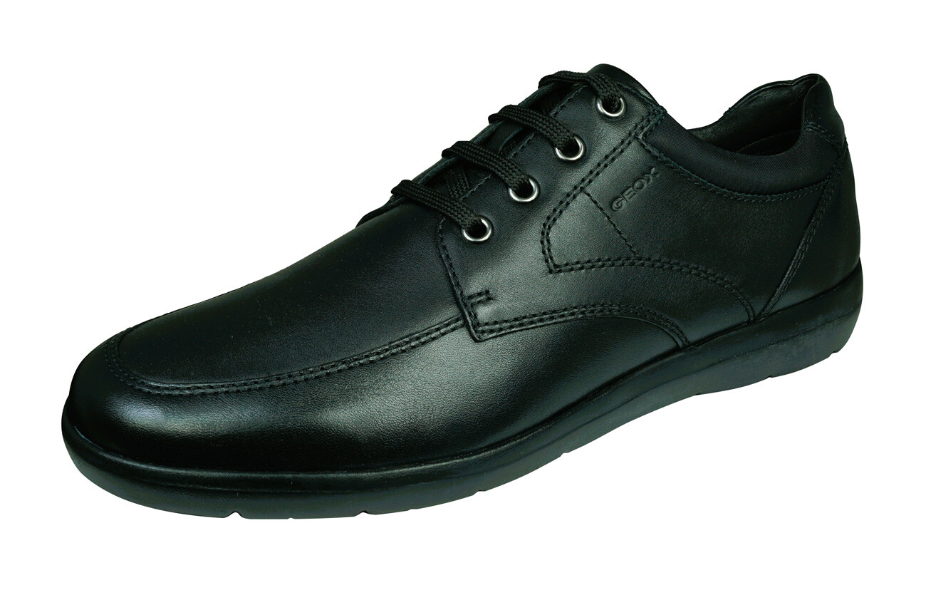 Geox U Leitan D Mens Nappa Leather Lace Up Loafer / Shoes - Black | eBay