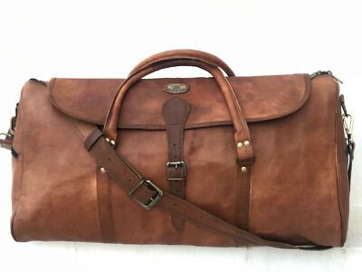 24 '' Herren Leder Duffel Dreieck Klappe Cover Reise Fitness Gepäck Reisetasche