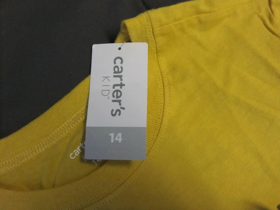 Новый с Ярлыками Carter's мальчиков 14 MONSTER TRUCKS графика коротким рукавом желтый 100% хлопок - Изображение 3 из 3