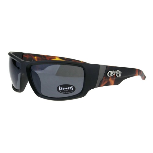 Choppers Sunglasses Men's Biker Fashion Rectangular Flame Design - Picture 2 of 26