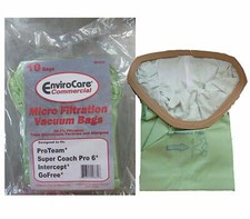 Fits For Proteam Super Coach Pro-6 Back Pack Micro Filter Paper Bags 10 Pk
