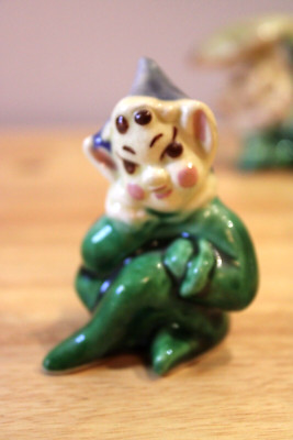 vintage Walter-Renaker Pottery ceramic elf pixie woodland nymph green blue GUC