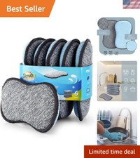 Non-Scratch Microfiber Sponge Set for Effective Cleaning - Multi-Purpose 6-Pack