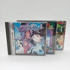 Sega Saturn SS 3 pcs EVANGELION CIB NTSC-J Japan Import Japanese 1996 Tested