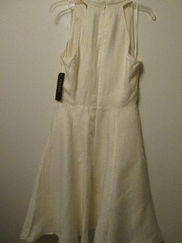 $199 Lauren Ralph Lauren Cream 100% Linen Wrap Front Dress Lined 8 NWT - Picture 8 of 12