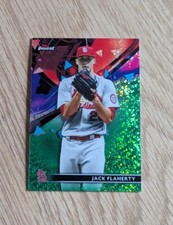 2021 Topps Finest Jack Flaherty #87 Green Speckle Refractor #/125 Tigers Dodgers