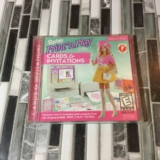 Barbie Print N  Play CD-ROM PC Mattel 1996 disc for Windows. Perfect condition