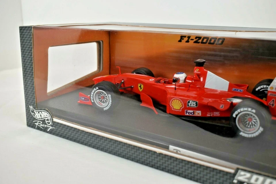 Hot Wheels Ferrari F1-2000 Ruben Barrichello Racing modelo diecast escala 1:18 Foto 2 de 4