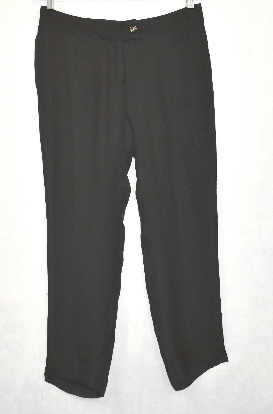 Pantaloni in seta C0 nuovi con etichette Yves Saint Laurent realizzati in Francia neri con vista taglia 42 $2530