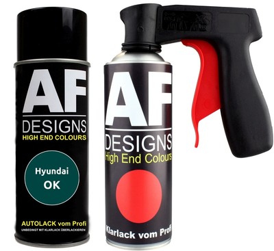 Spraydosen Griff Set für Hyundai OK Lotus Green Basislack Klarlack Handgriff