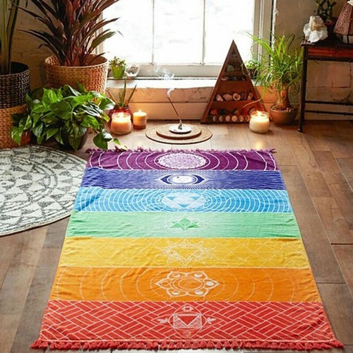 Chakra Rainbow Meditation Reiki Yoga Wall/Door Hanging Blanket,Throw 5 Styles UK - Picture 20 of 29
