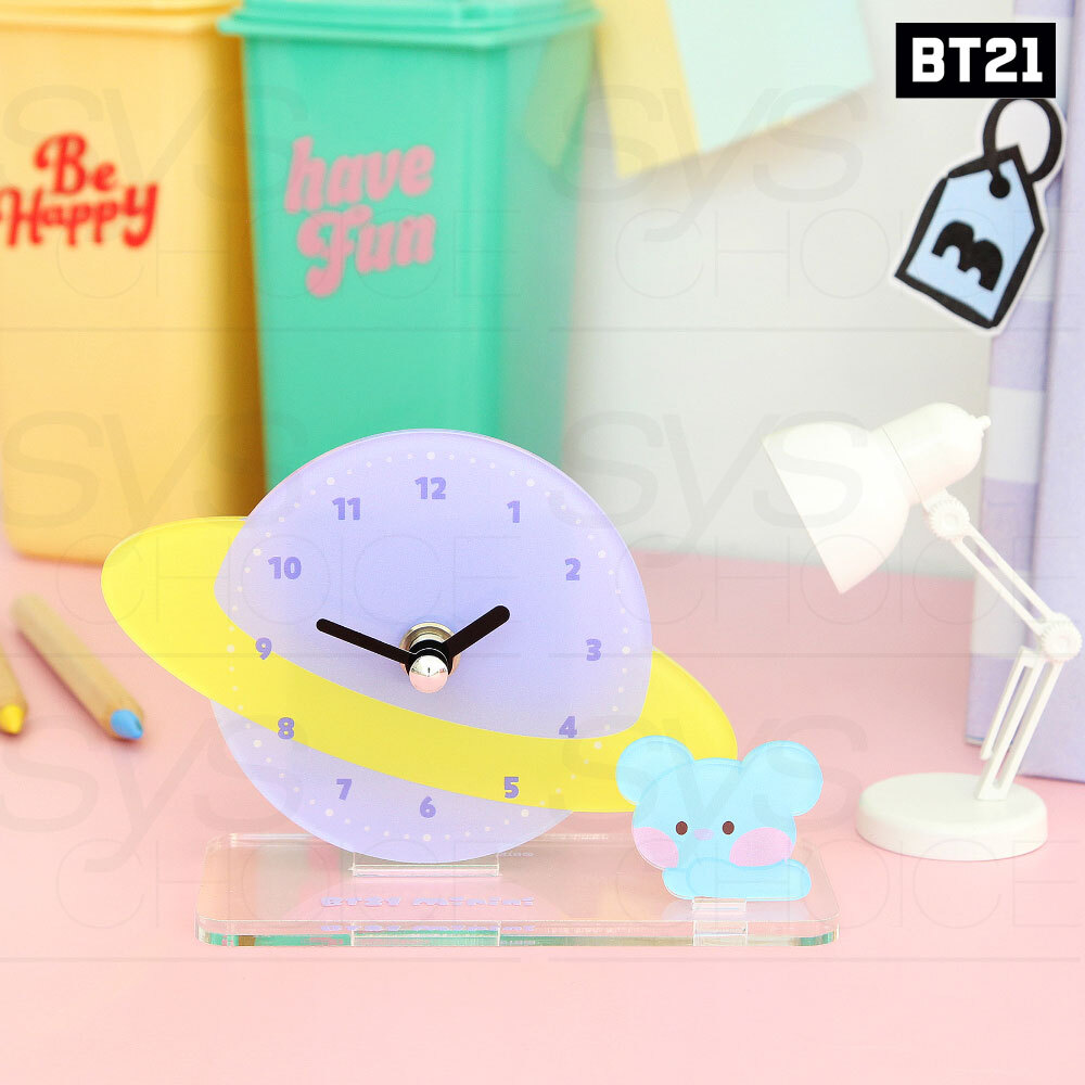 BTS BT21 Official Authentic Goods minini Acrylic Stand Table Clock