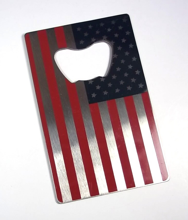 American Flag square metal bottle opener NEW