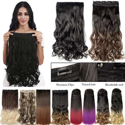 DE Ein Tressen Clip in DICK Kunsthaar Haarverlängerung Hair Extensions Lang 60CM