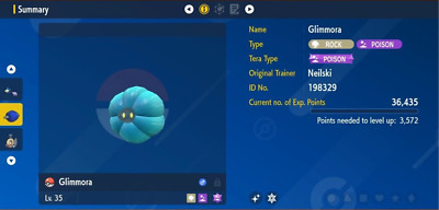 Pokemon Scarlet & Violet 6IV Shiny GLIMMORA Max EVs