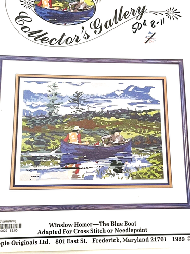 Kappie Original Collector’s Gallery Winslow Homer Blue Boat Needlepoint Design - Picture 2 of 5