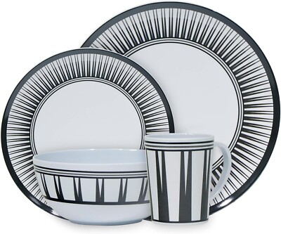 Melamine 16pc Dining Dinner Set Leisurewize Camping Caravan Campervan  Tableware 5026637651199 UK