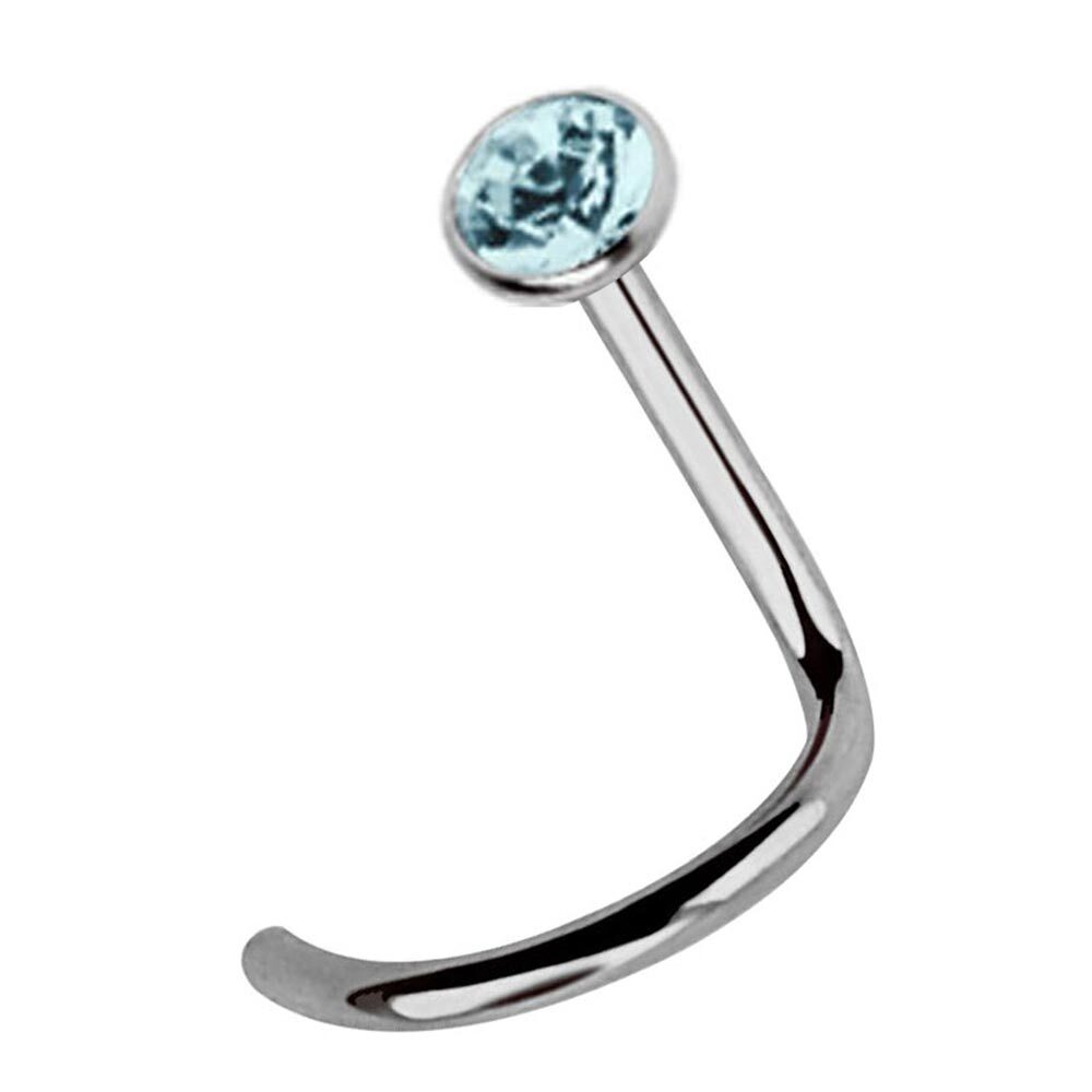 Borchia Da Naso A Forma Di L Con Anello Da Naso In Oro E Argento Calibro 20 Con Diamante In Titanio - Foto 2