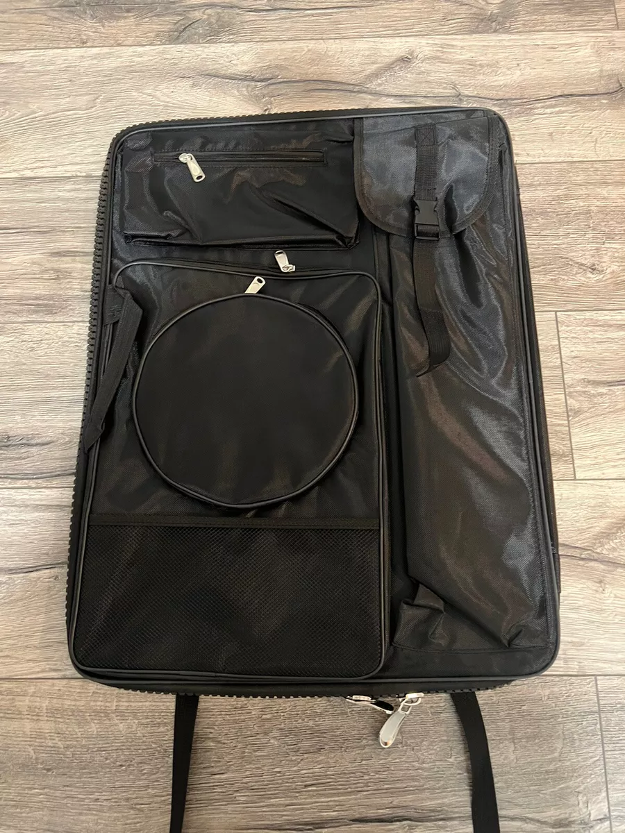 US Art Supply Black Nylon Art Portfolio Carry Bag (Size:25-1/2 x 19 x  4-3/8)