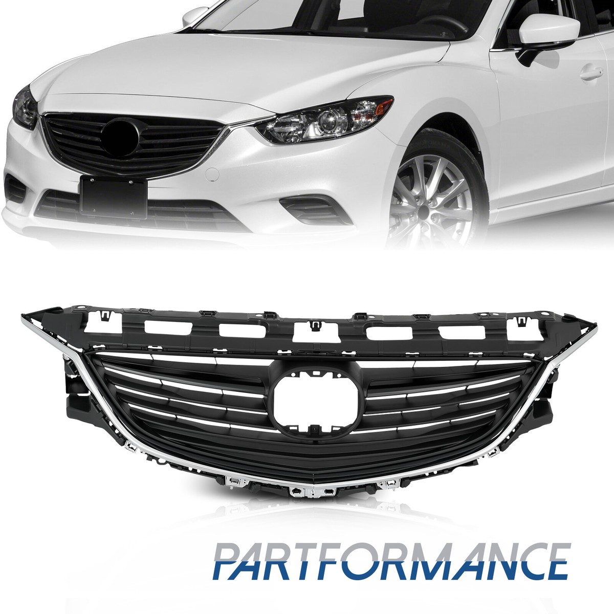 Front Bumper Grill Grille & Chrome Trim Molding For 2014-2017