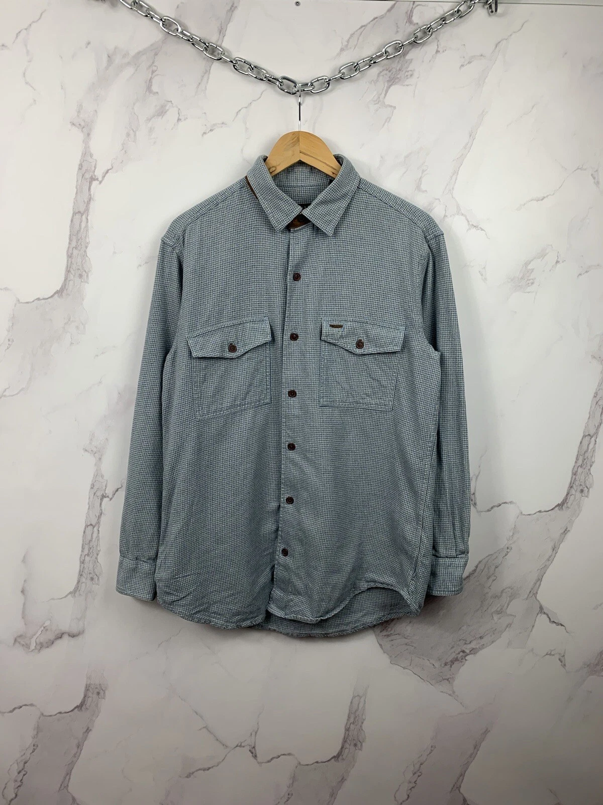 Orvis Plaid Button Shirt Double-Pockets Size M