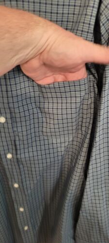ROUNDTREE & YORKE TRAVEL SMART BLUE BUTTON-UP LONG SLEEVED SHIRT SIZE 4XT - Picture 5 of 6