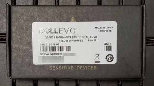 NEW Dell EMC Finisar 100GbE 100GBASE-SR4 QSFP28 Transceiver FTLC9551REPM-E5 - Picture 2 of 3