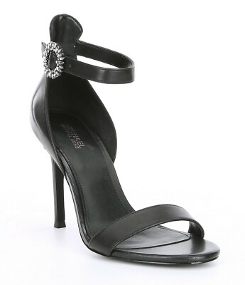 MICHAEL Michael Kors Viola Leather Ornament Buckle Sandals, Multiple Sizes  Black - Main Image