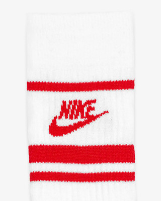 2 Pair WOMENS Nike Sportswear Everyday Essential Logo Crew RED Socks WOMENS 6-10