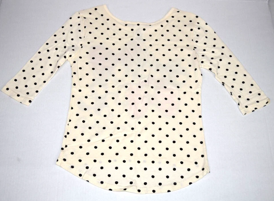 Vintage Minnie Mouse T-Shirt Size XS/S 80s 90s Minnie Bows Ivory Black Polka Dot - Image 2 of 4