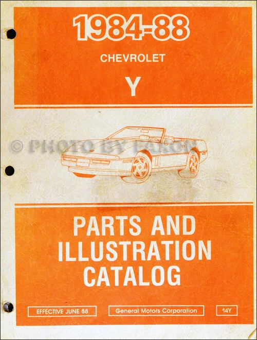 1987 1988 Corvette Parts Book OEM Chevy illustrated Master Part