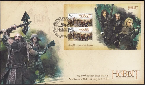 NEW ZEALAND 2014 The Hobbit: Personalised Stamps, M/S on FDC