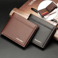 Man's Leather Wallet Credit Card Holder Card Bag Pocket Purse Bifold Handbag US