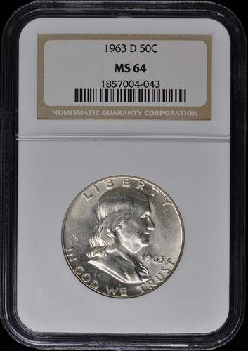 1963-D Franklin Half Dollar 50C NGC MS64