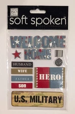 Welcome Home Hero U.S. Military Soldier Veteran Scrapbook Stickers Soft Spoken