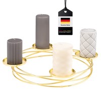Bremermann Kerzenhalter In Kranzform, FüR Stumpenkerzen, KerzenstäNder Gold