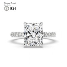 Radiant Diamond Engagement Ring Platinum Labgrown 4 Ct Solitaire